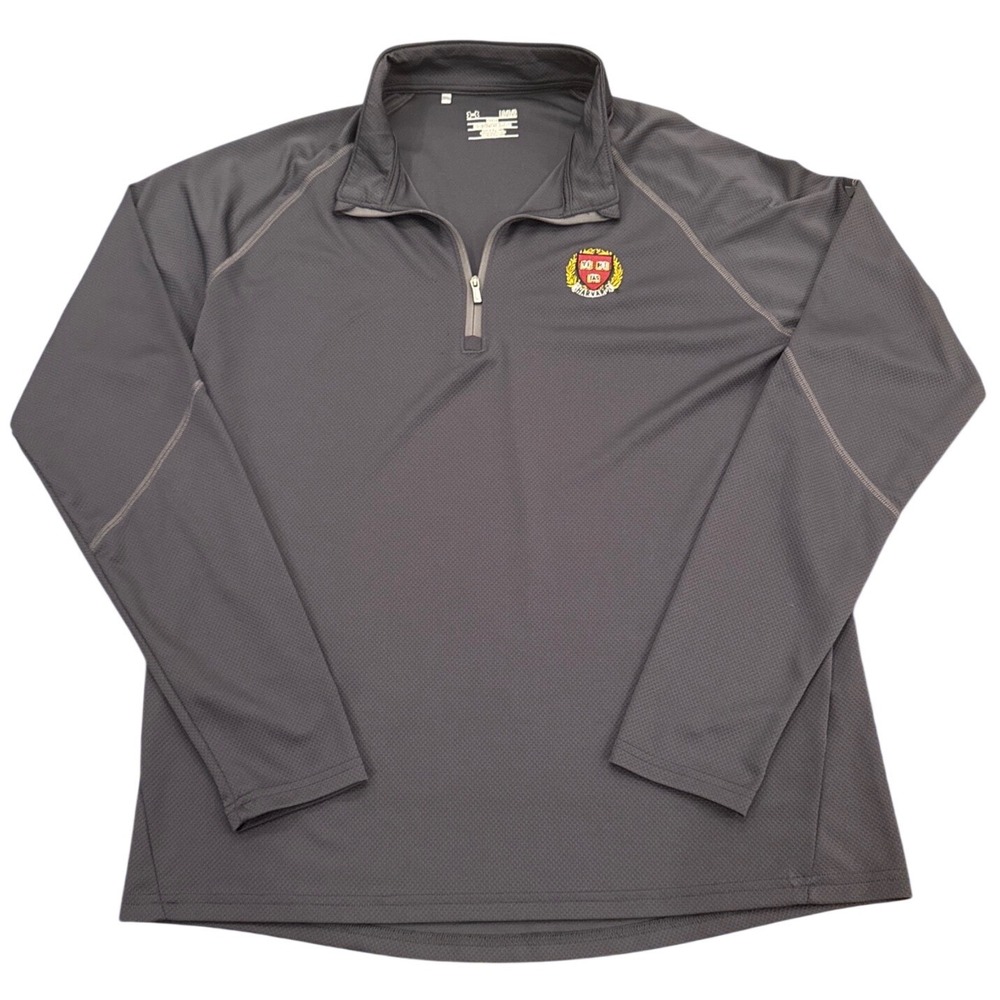Under Armour Harvard University Mens Large Gray Quarter Zip Pullover Sweater